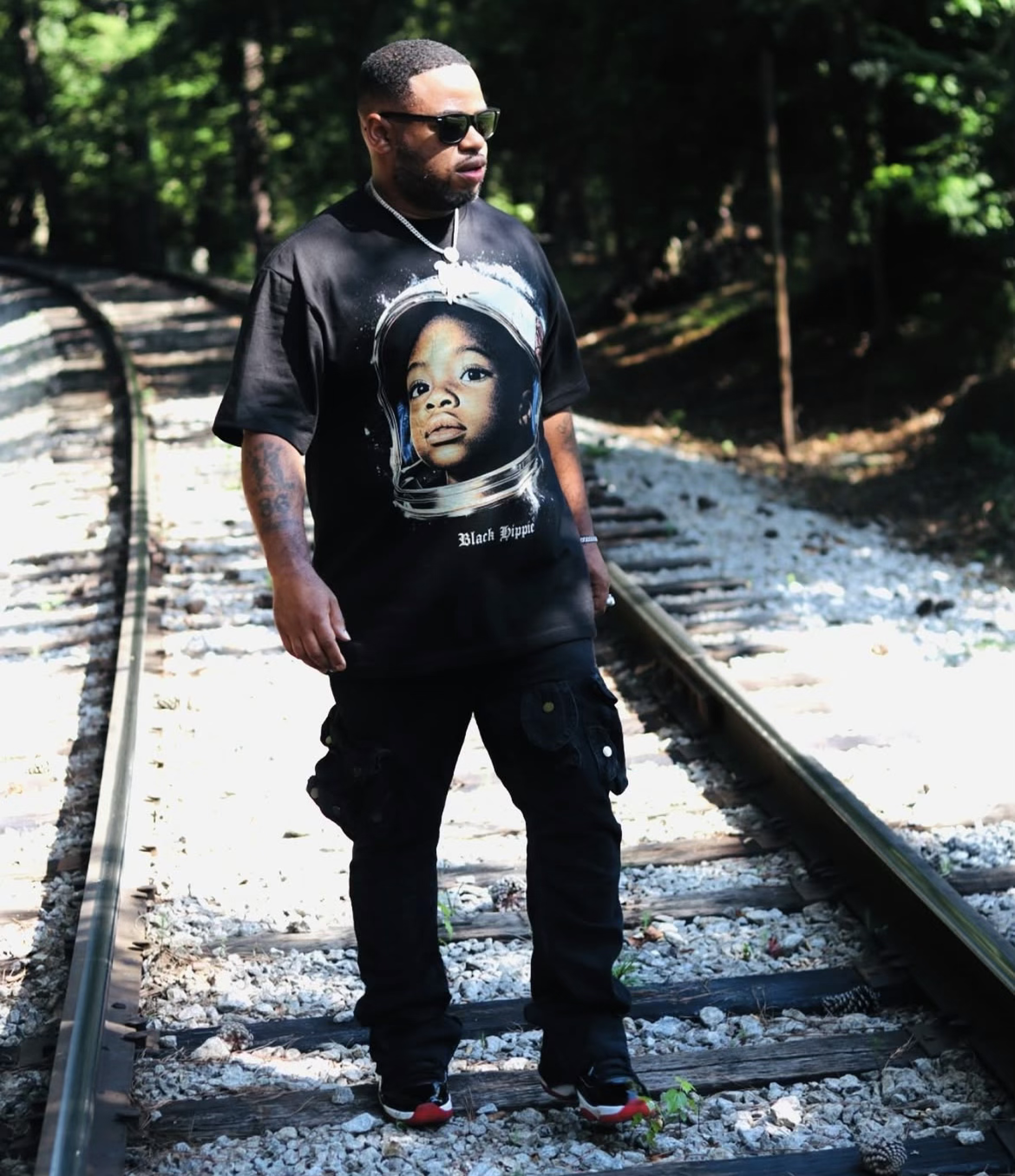 BLACKHIPPIE&reg; founder wearing the brand